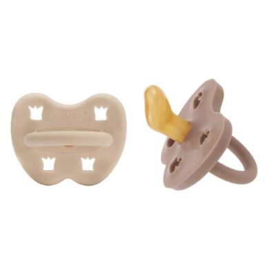 Hevea Orthodontic Teat Pacifier Sandy Nude and Tan Beige 2 Pk (3 to 36M)