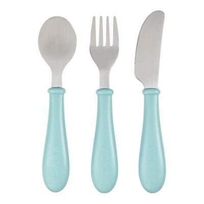 Beaba Stainless Steel Cutlery Set of 3 - Airy Green