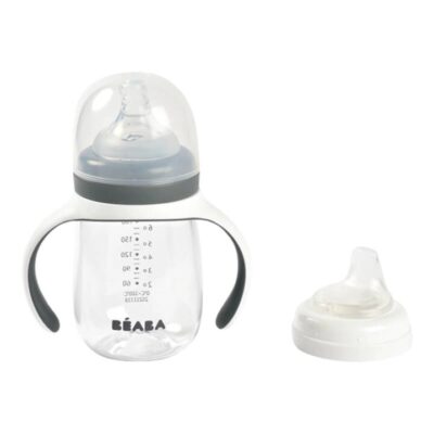 Beaba 2-in-1 Learning Cup 210ml - Mineral Grey