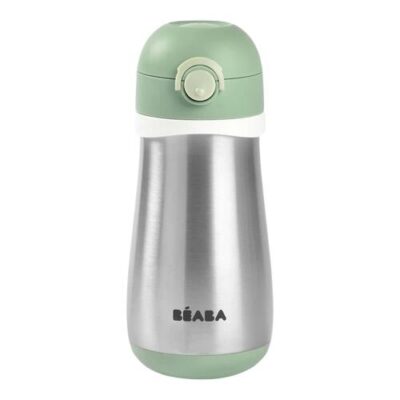 Beaba Stainless Steel Spout Bottle 350ml - Sage Green