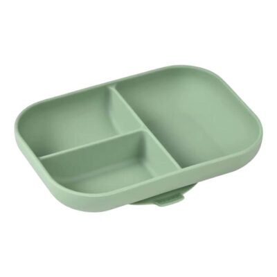 Beaba Divided Silicone Suction Plate - Sage Green