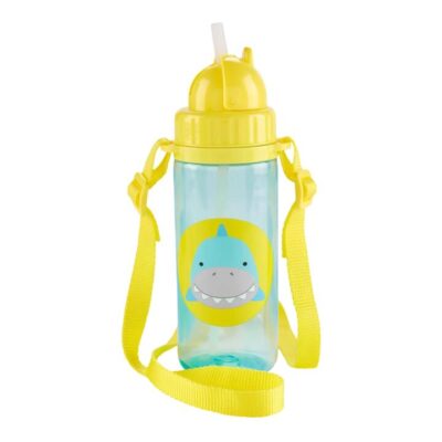 Skip Hop Zoo Straw Bottle with Shoulder Strap - Shark