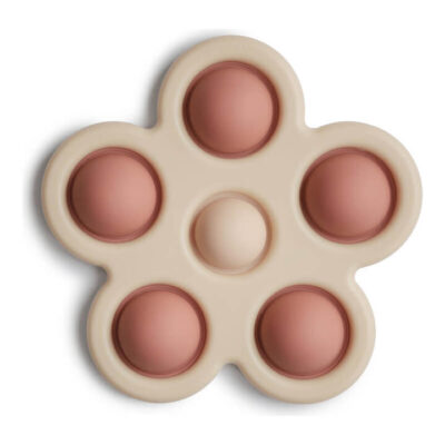Mushie Flower Press Toy - Rose/Blush/Shifting Sand