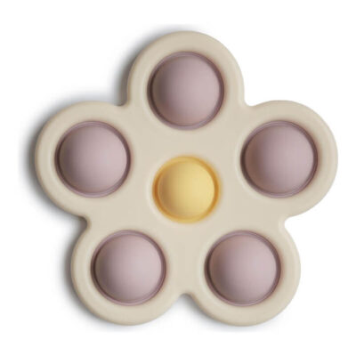 Mushie Flower Press Toy - Soft Lilac/Daffodil/Ivory
