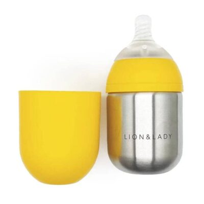 Lion & Lady Baby Bottle - Yellow