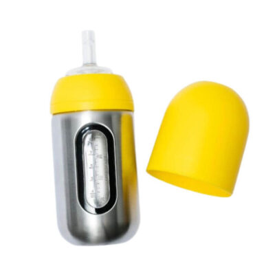 Lion & Lady Stainless Straw Bottle 350mls - Yellow