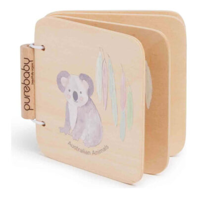 Purebaby Wooden Book Australian Animal - Natural