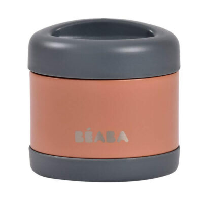 Beaba Stainless Steel Isothermal Portion 500ml - Terracotta / Mineral Grey
