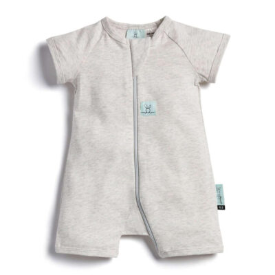 ergoPouch Short Sleeve Layer - Grey Marle - 0.2 Tog - 3-6m