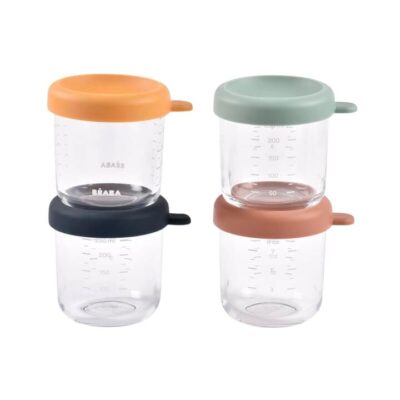 Beaba Glass & Silicone Containers 4 Pack - 250ml