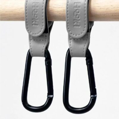 Hooki Duo Pram Hook Clip Set - Grey