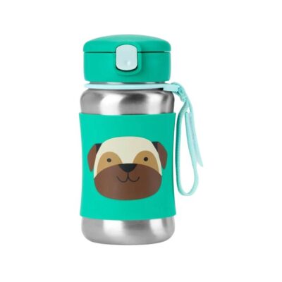 Skip Hop Zoo Stainless Steel Straw Bottle - Pug