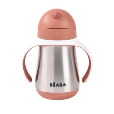 Beaba Stainless Steel Straw Cup 250ml - Terracotta