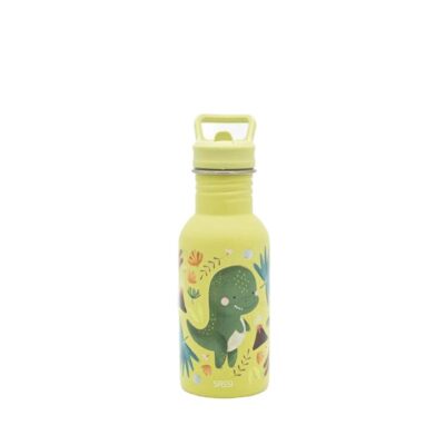 Sassi Stainless Steel Drink Bottle 500ml - Cracky the Dinosaur