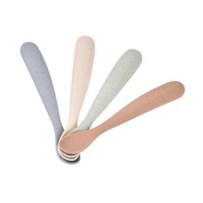 Beaba 1st Stage Silicone Spoons 4 Pack - Natural