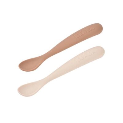 Beaba 1st Stage Silicone Spoons 2 Pack - Praline/Clay