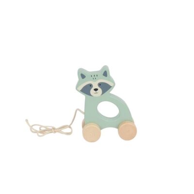 Bubble Wooden Raccoon Pull Along Toy