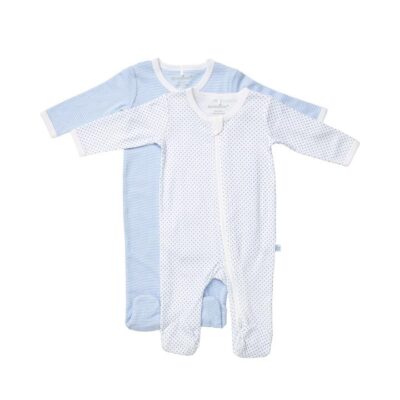 Marquise Everyday Essentials Blue Spot and Stripe Zipsuit 2 Pack - 000