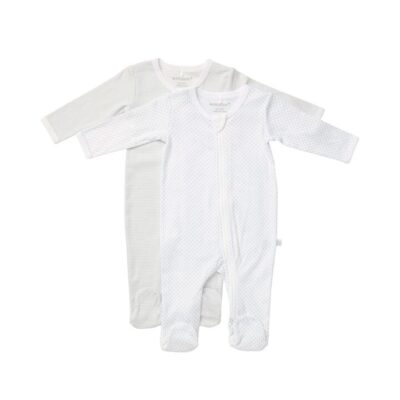 Marquise Everyday Essentials Grey Spot and Stripe Zipsuit 2 Pack - 00