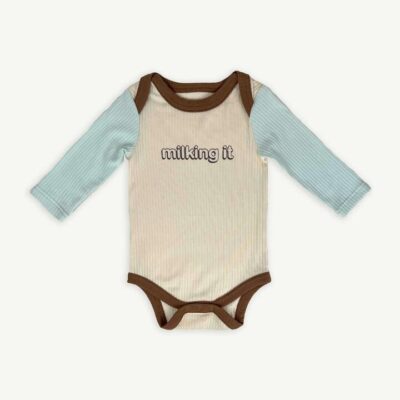 Banabae Milking It Organic Cotton Long Sleeve Onesie - 0