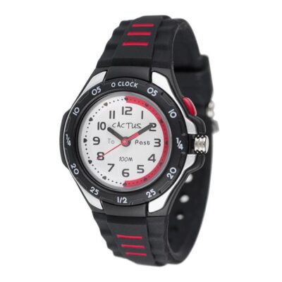 Cactus Mentor Time Teacher Watch Black Red